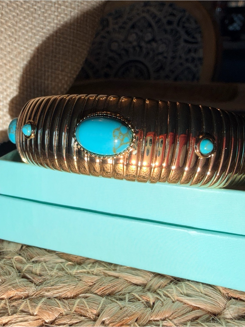 Park Lane Rae Gold Tone Bracelet with Turquoise Stones